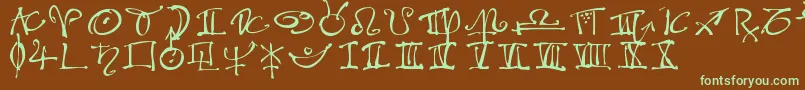 AstroloLt Font – Green Fonts on Brown Background