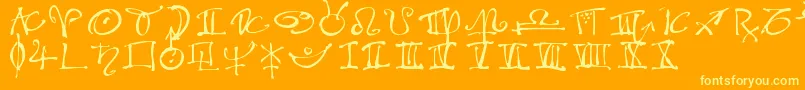 AstroloLt Font – Yellow Fonts on Orange Background