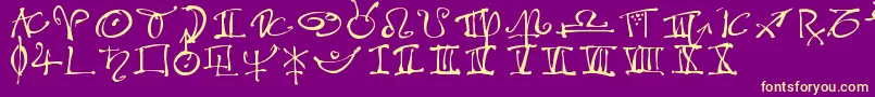 AstroloLt Font – Yellow Fonts on Purple Background