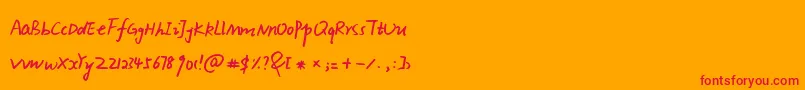 フォントXiaoGao – オレンジの背景に赤い文字