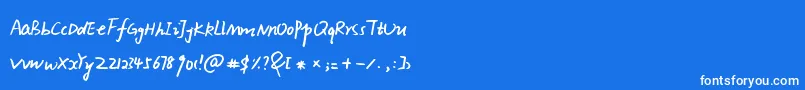 フォントXiaoGao – 青い背景に白い文字