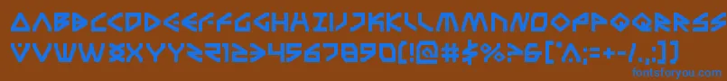 フォントTerrafirma – 茶色の背景に青い文字