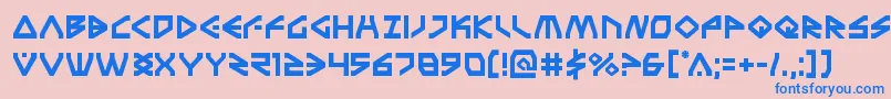 フォントTerrafirma – ピンクの背景に青い文字