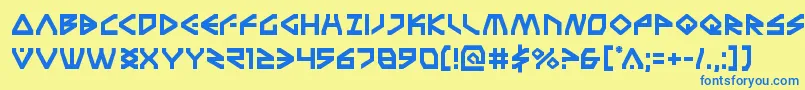 Terrafirma-Schriftart – Blaue Schriften auf gelbem Hintergrund
