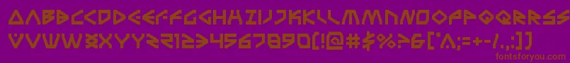 Terrafirma-Schriftart – Braune Schriften auf violettem Hintergrund