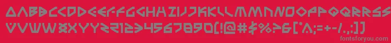 Terrafirma-fontti – harmaat kirjasimet punaisella taustalla