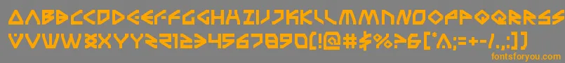 Terrafirma-Schriftart – Orangefarbene Schriften auf grauem Hintergrund