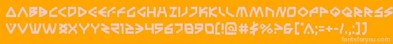 Terrafirma-Schriftart – Rosa Schriften auf orangefarbenem Hintergrund