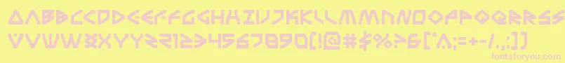 Terrafirma-fontti – vaaleanpunaiset fontit keltaisella taustalla