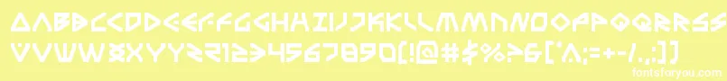 Terrafirma-fontti – valkoiset fontit keltaisella taustalla