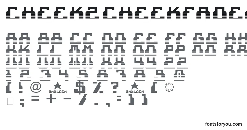 A fonte Cheek2cheekFadedByShk.Dezign – alfabeto, números, caracteres especiais
