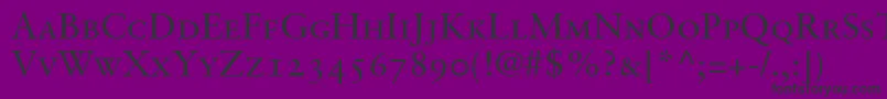 GaramondretrospectiveoldstylessismallcapsMedium Font – Black Fonts on Purple Background