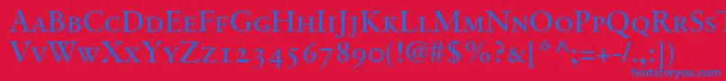 GaramondretrospectiveoldstylessismallcapsMedium Font – Blue Fonts on Red Background