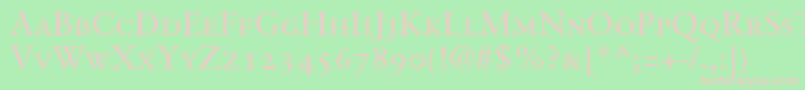 GaramondretrospectiveoldstylessismallcapsMedium Font – Pink Fonts on Green Background