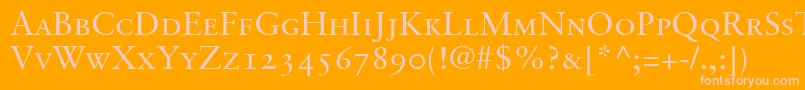 GaramondretrospectiveoldstylessismallcapsMedium Font – Pink Fonts on Orange Background