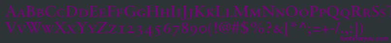 Шрифт GaramondretrospectiveoldstylessismallcapsMedium – фиолетовые шрифты на чёрном фоне