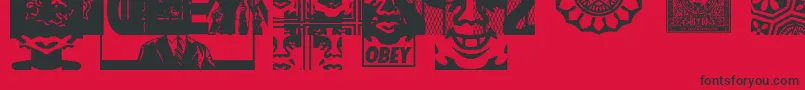 Police ObeyassortyCaps – polices noires sur fond rouge