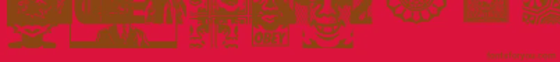 ObeyassortyCaps Font – Brown Fonts on Red Background
