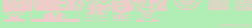 ObeyassortyCaps Font – Pink Fonts on Green Background