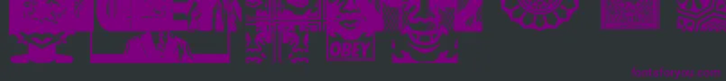 ObeyassortyCaps Font – Purple Fonts on Black Background