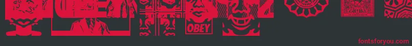 ObeyassortyCaps Font – Red Fonts on Black Background