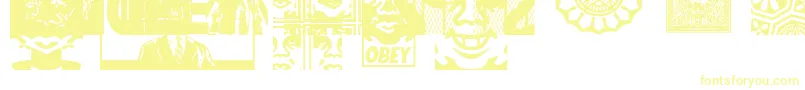 ObeyassortyCaps Font – Yellow Fonts on White Background
