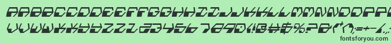 フォントDeranianci – 緑の背景に黒い文字