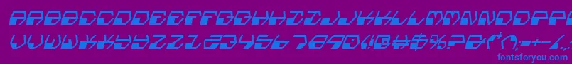 フォントDeranianci – 紫色の背景に青い文字