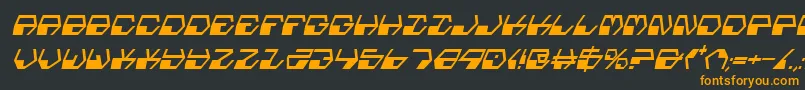 フォントDeranianci – 黒い背景にオレンジの文字