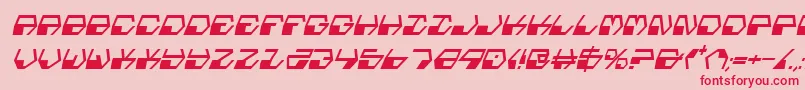 フォントDeranianci – ピンクの背景に赤い文字