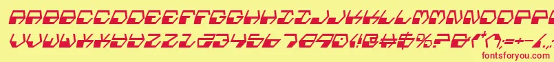 フォントDeranianci – 赤い文字の黄色い背景