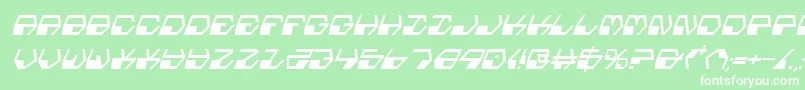 フォントDeranianci – 緑の背景に白い文字