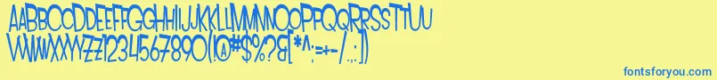 SfIntoxicatedBlues Font – Blue Fonts on Yellow Background