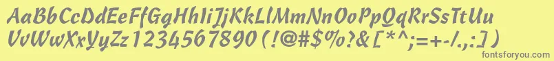 Cascadescriptltstd Font – Gray Fonts on Yellow Background