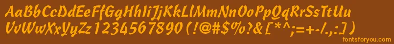 Cascadescriptltstd Font – Orange Fonts on Brown Background