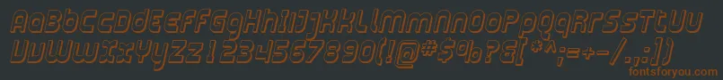 PlasmaticaShadedItalic Font – Brown Fonts on Black Background