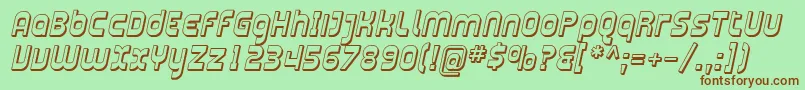 PlasmaticaShadedItalic Font – Brown Fonts on Green Background