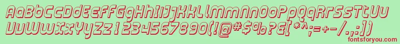 PlasmaticaShadedItalic Font – Red Fonts on Green Background