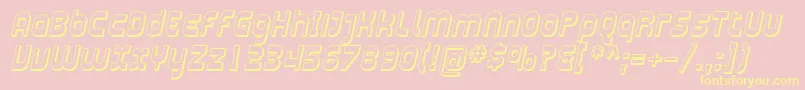 PlasmaticaShadedItalic Font – Yellow Fonts on Pink Background