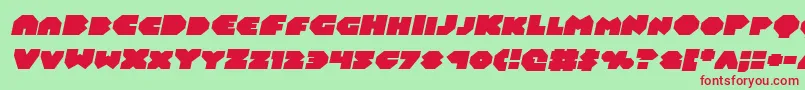 Шрифт Balastaralexpandital – красные шрифты на зелёном фоне