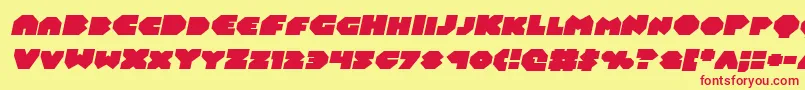 フォントBalastaralexpandital – 赤い文字の黄色い背景