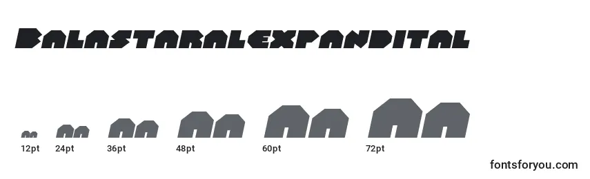 Balastaralexpandital Font Sizes