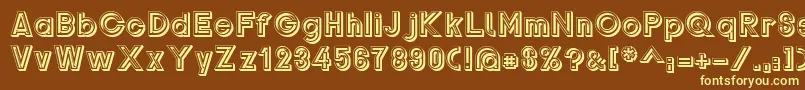 Gondrini Font – Yellow Fonts on Brown Background