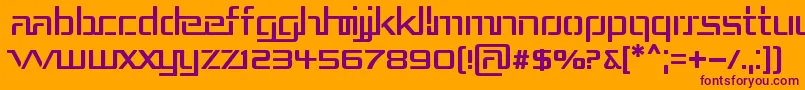 RepublikaIii-Schriftart – Violette Schriften auf orangefarbenem Hintergrund