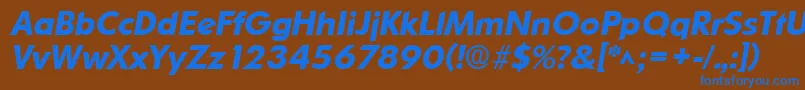 Шрифт OrnitonsBoldItalic – синие шрифты на коричневом фоне
