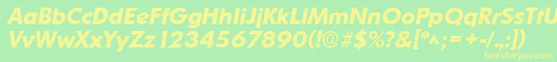 OrnitonsBoldItalic Font – Yellow Fonts on Green Background