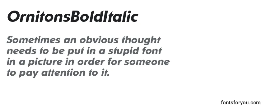 Review of the OrnitonsBoldItalic Font