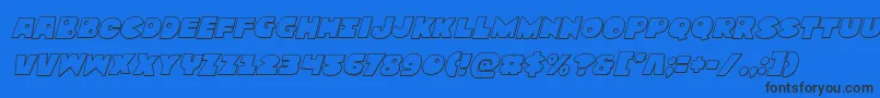 Zounderkiteoutital Font – Black Fonts on Blue Background