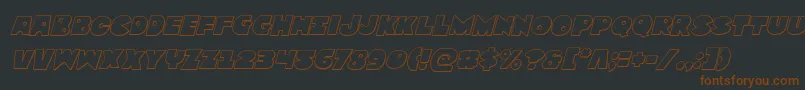 Zounderkiteoutital-Schriftart – Braune Schriften auf schwarzem Hintergrund