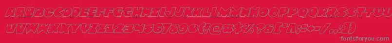 フォントZounderkiteoutital – 赤い背景に灰色の文字